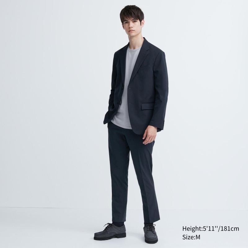 Men Uniqlo Airsense Cotton Like Ultra Light Jackets Navy | 3642533