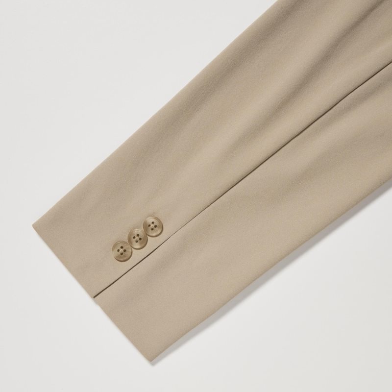 Men Uniqlo Airsense Cotton Like Ultra Light Jackets Beige | 9573853