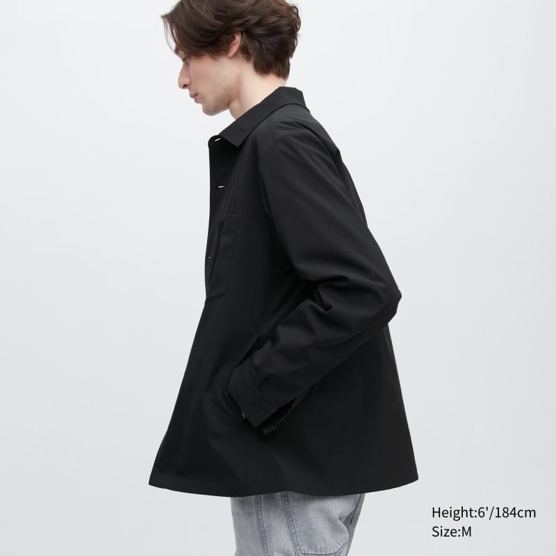 Men Uniqlo Airsense Shirt Ultra Light Shirt Jackets Black | 4694414