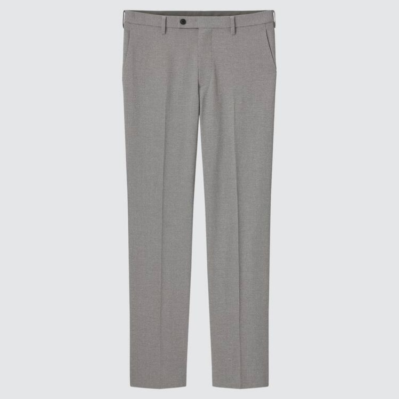 Men Uniqlo Airsense Ultra Light Houndstooth Pants Grey | 6358299
