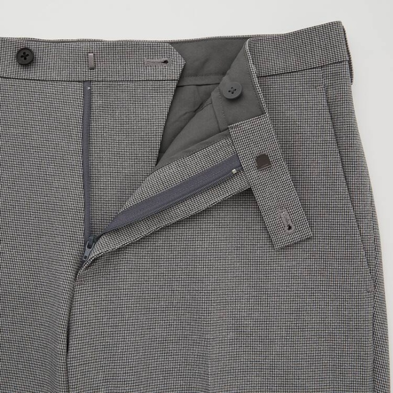 Men Uniqlo Airsense Ultra Light Houndstooth Pants Grey | 6358299