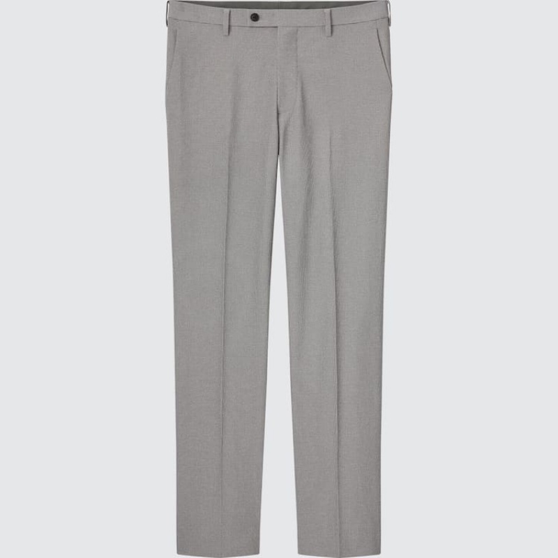 Men Uniqlo Airsense Ultra Light Houndstooth Pants Grey | 6358299