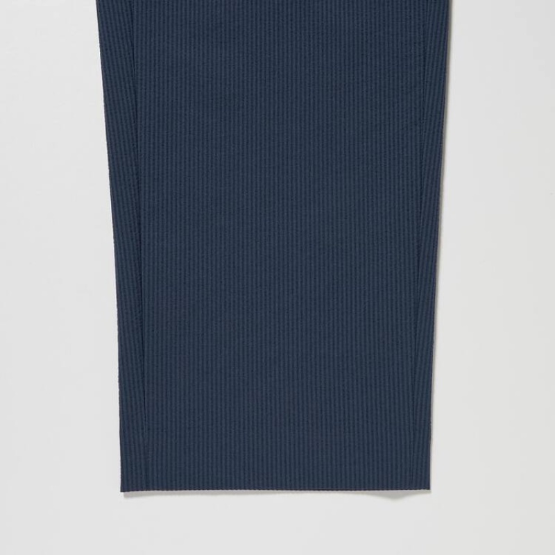 Men Uniqlo Airsense Ultra Light Seersucker Relaxed Fit Pants Navy | 7645527