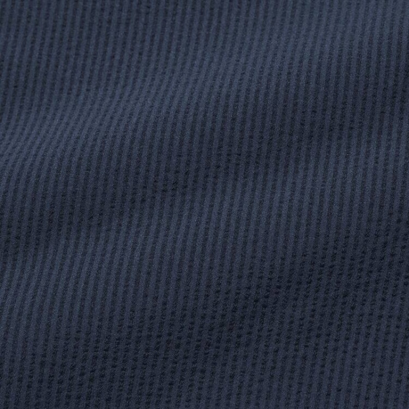 Men Uniqlo Airsense Ultra Light Seersucker Relaxed Fit Pants Navy | 7645527