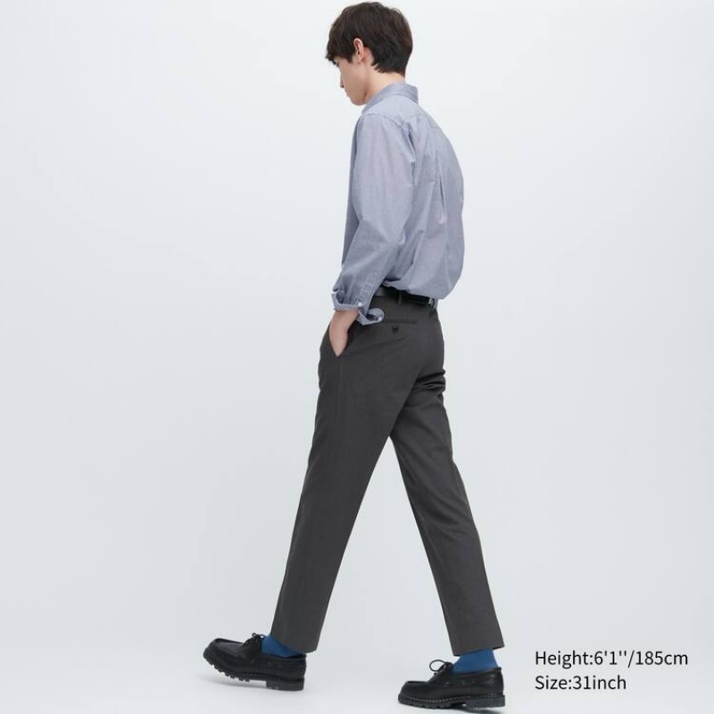 Men Uniqlo Airsense Ultra Light Wool-like Pants Grey | 4779150