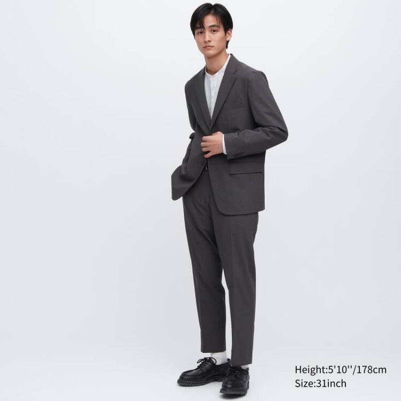 Men Uniqlo Airsense Ultra Light Wool-look Pants Grey | 3712299