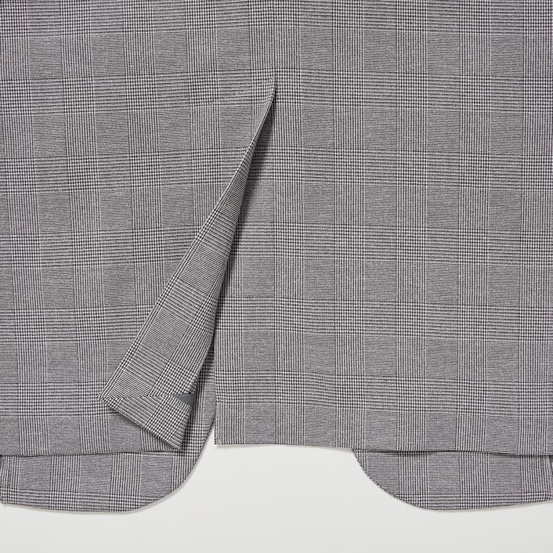 Men Uniqlo Airsense Wool Like Glen Check Ultra Light Jackets Grey | 3738501