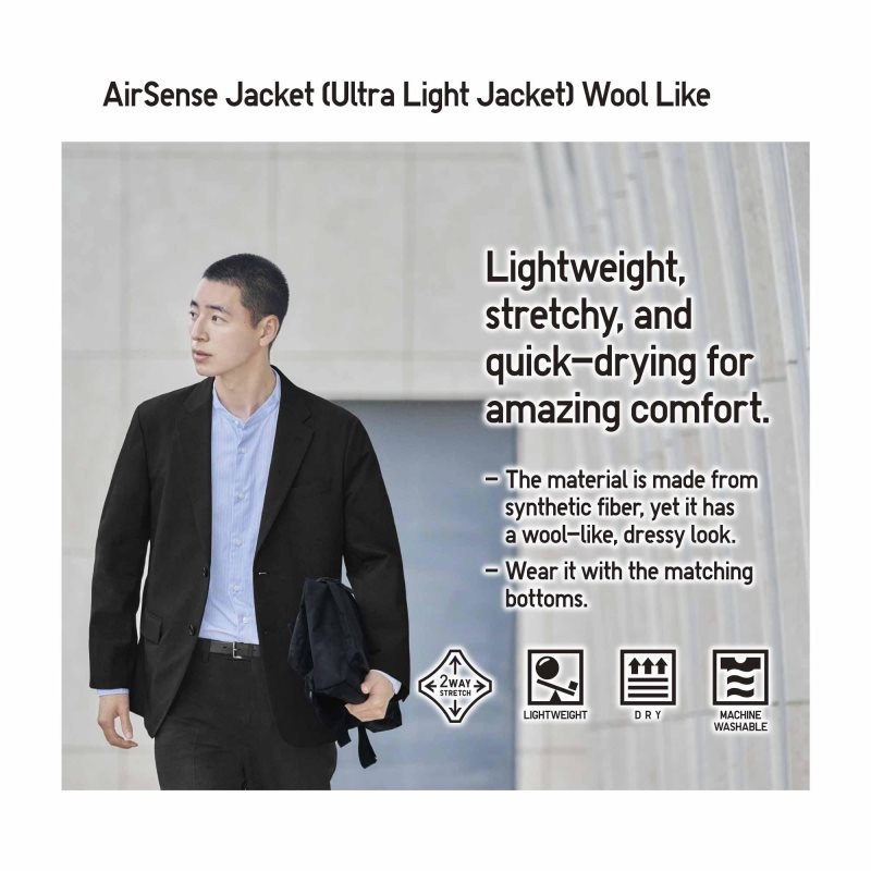 Men Uniqlo Airsense Wool Like Ultra Light Jackets Navy | 2747931