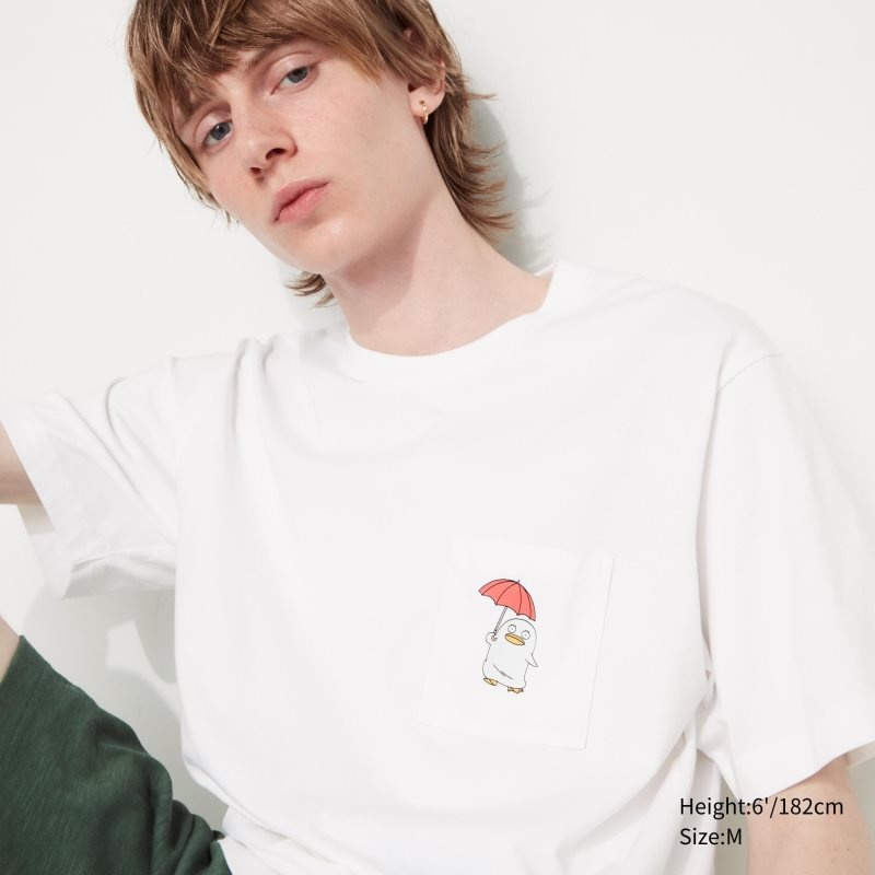 Men Uniqlo Anime Gintama Ut Short-sleeve Graphic T Shirts White | 9647793