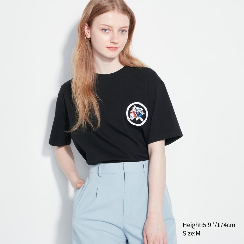 Men Uniqlo Anime Gintama Ut Short-sleeve Graphic T Shirts Black | 7760523
