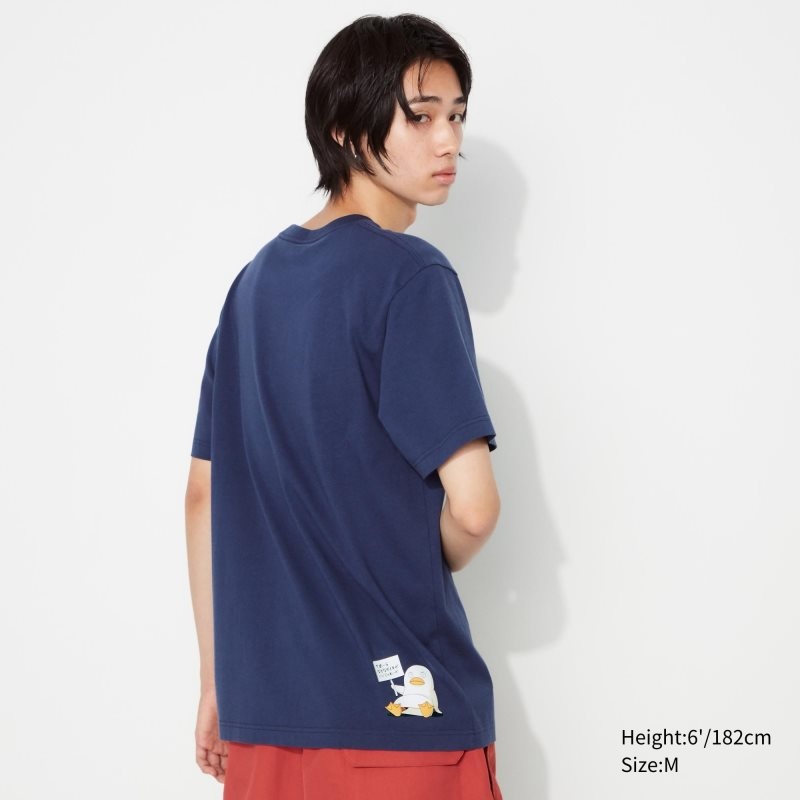 Men Uniqlo Anime Gintama Ut Short-sleeve Graphic T Shirts Navy | 1313318