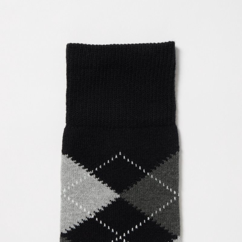 Men Uniqlo Argyle Socks Black | 2030073