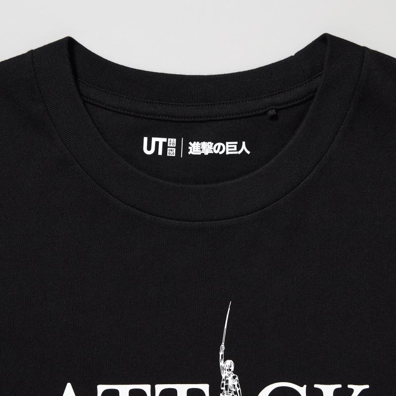 Men Uniqlo Attack On Titan Ut Short-sleeve Graphic If We Don't Fight, We Can't Win T Shirts Black | 6134278