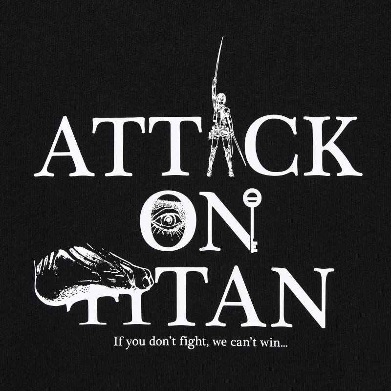 Men Uniqlo Attack On Titan Ut Short-sleeve Graphic If We Don't Fight, We Can't Win T Shirts Black | 6134278