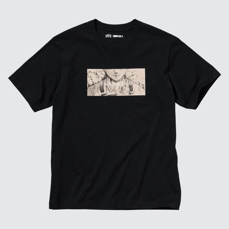 Men Uniqlo Attack On Titan Ut Short-sleeve Graphic Dedicate Your Heart T Shirts Black | 5656875