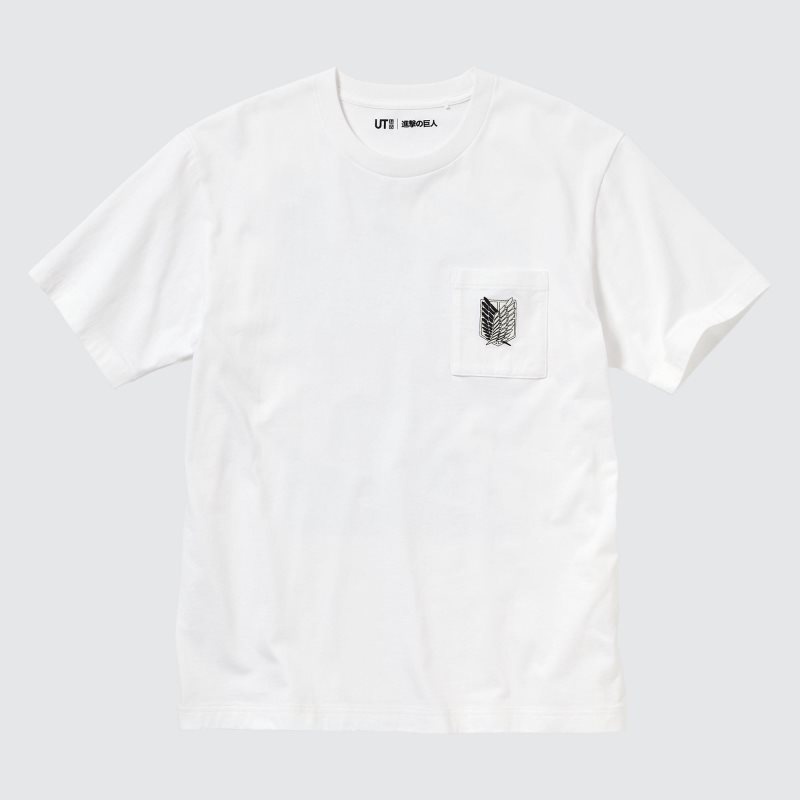 Men Uniqlo Attack On Titan Ut Short-sleeve Graphic Wings Of Freedom T Shirts White | 7498246
