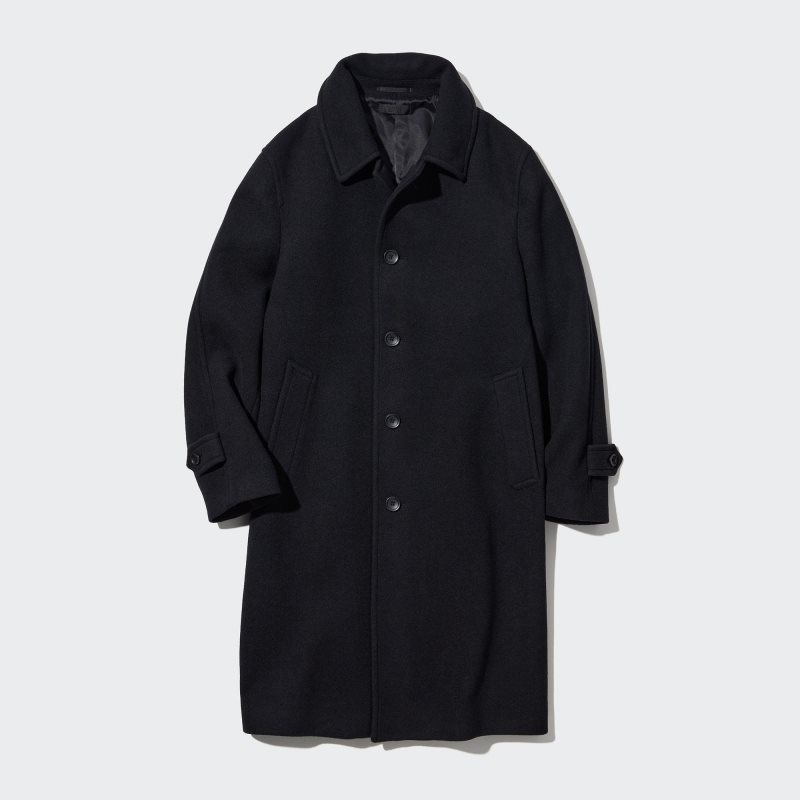 Men Uniqlo Balmacaan Coats Navy | 3453085