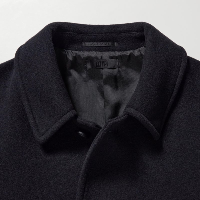 Men Uniqlo Balmacaan Coats Navy | 3453085