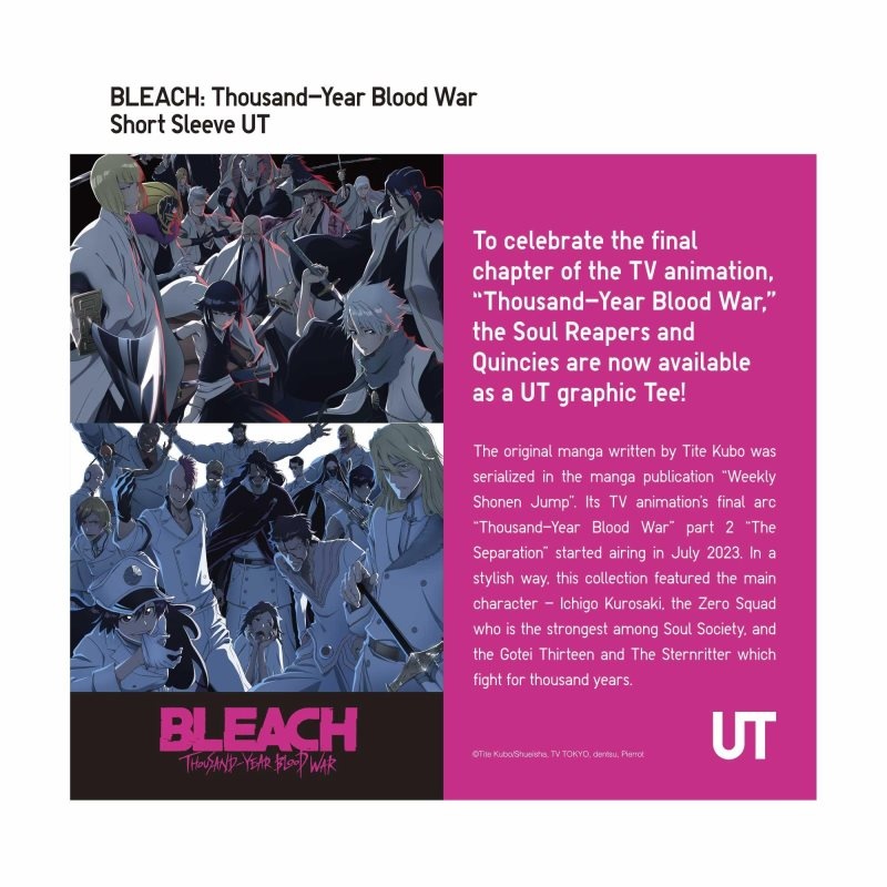 Men Uniqlo Bleach: Thousand-year Blood War Ut Short-sleeve Graphic T Shirts White | 9083187