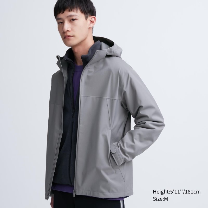 Men Uniqlo Blocktech 3d Cut Parka Grey | 7356902