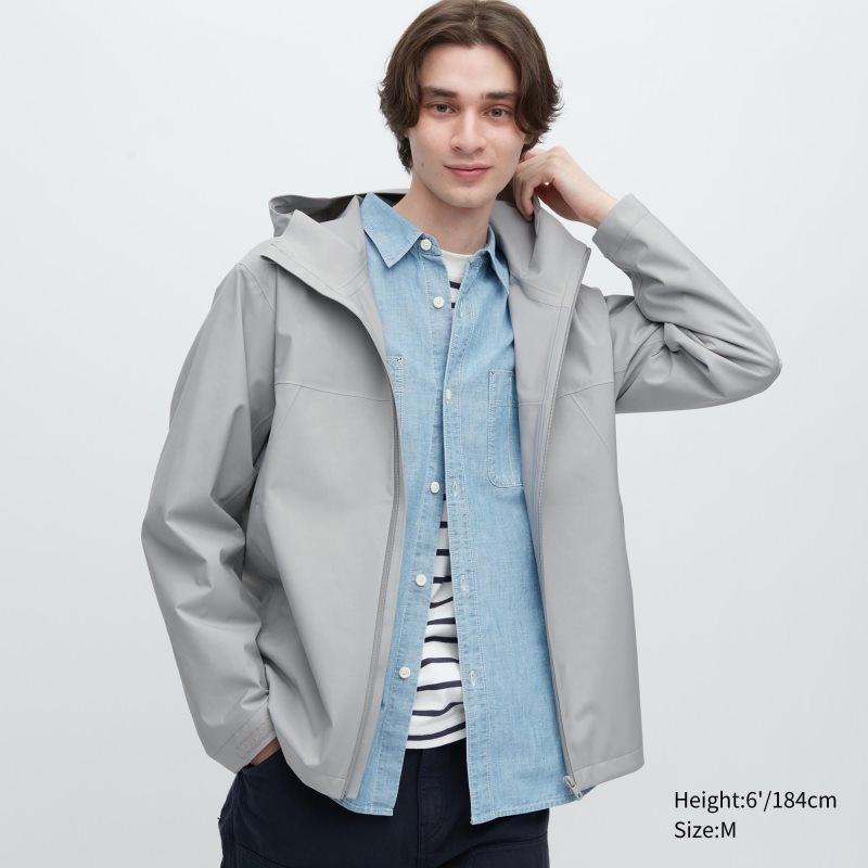 Men Uniqlo Blocktech 3d Cut Parka Grey | 5880843