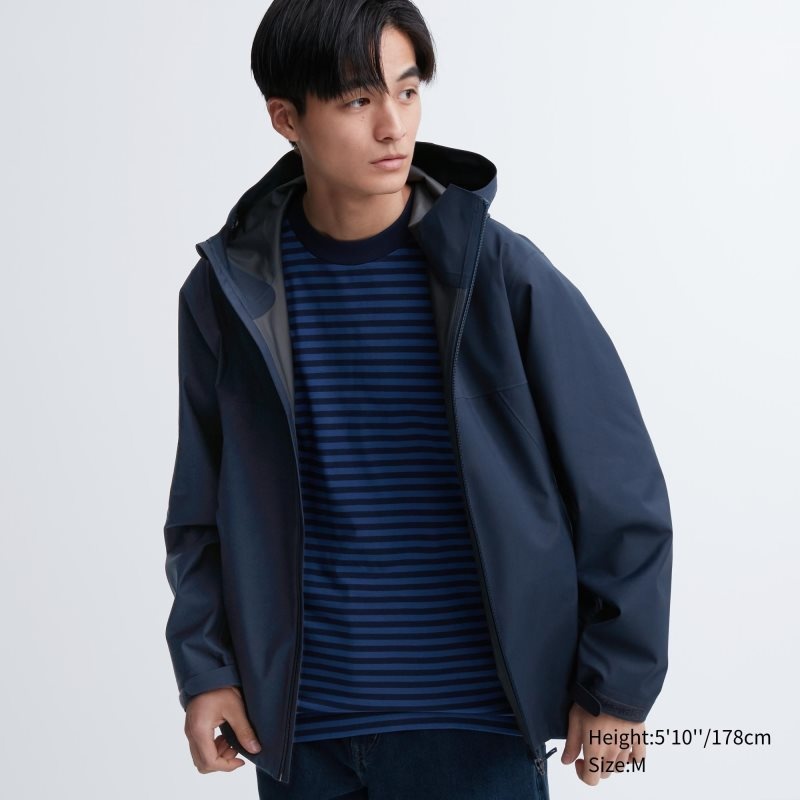 Men Uniqlo Blocktech 3d Cut Parka Navy | 5477578