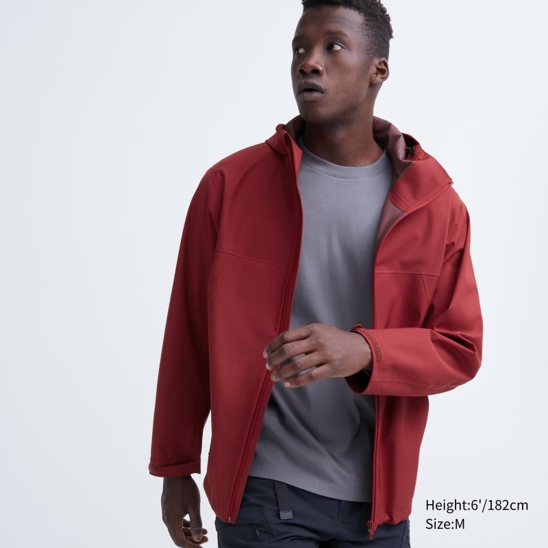 Men Uniqlo Blocktech 3d Cut Parka Red | 2479286
