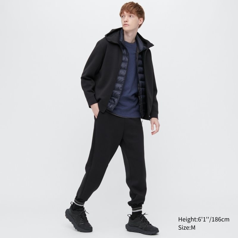 Men Uniqlo Brushed Cotton Crew Neck Long-sleeve T Shirts Navy | 568480