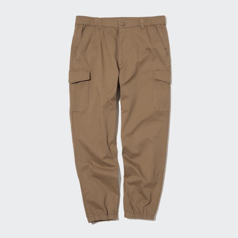 Men Uniqlo Cargo Jogger Pants Brown | 6878994