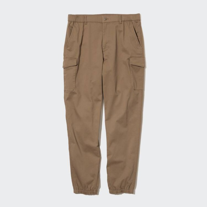Men Uniqlo Cargo Jogger Pants Brown | 9264383