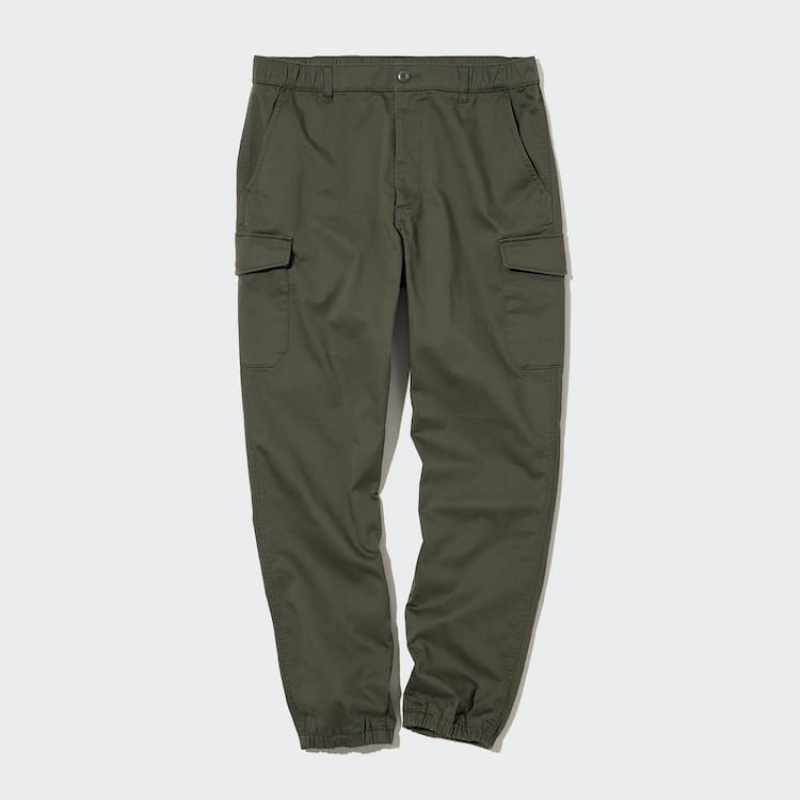 Men Uniqlo Cargo Jogger Pants Olive | 7340400