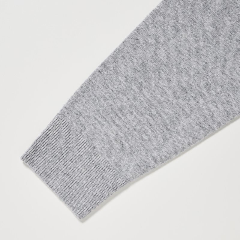 Men Uniqlo Cashmere Crew Neck Long-sleeve Sweaters Grey | 875926
