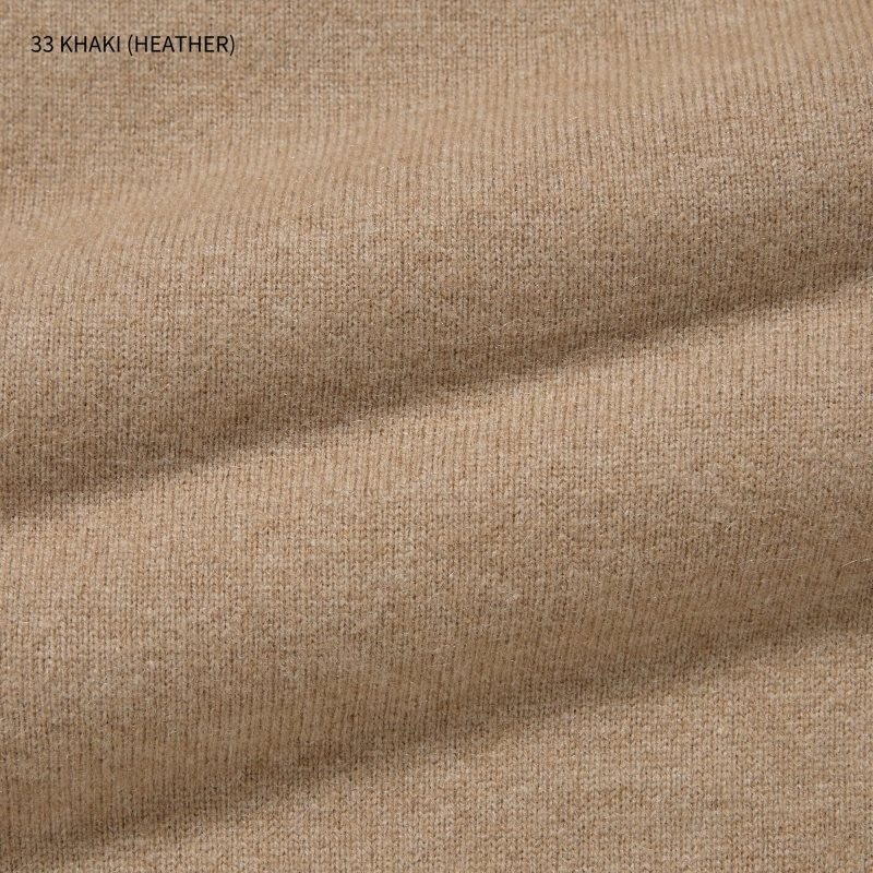 Men Uniqlo Cashmere Turtleneck Long-sleeve Sweaters Khaki | 5924843