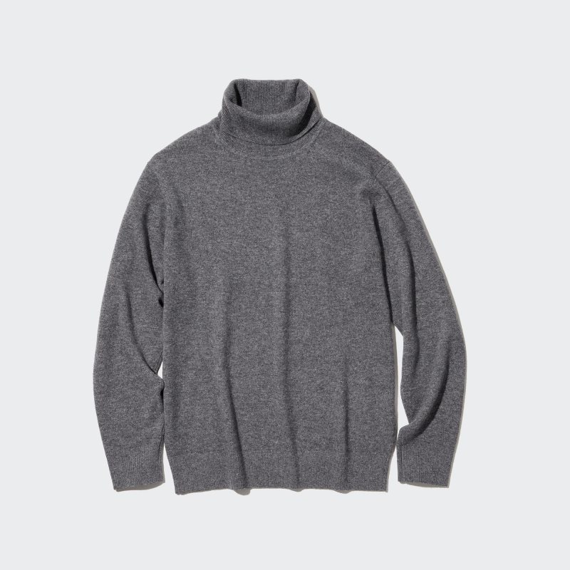 Men Uniqlo Cashmere Turtleneck Long-sleeve Sweaters Grey | 9116721