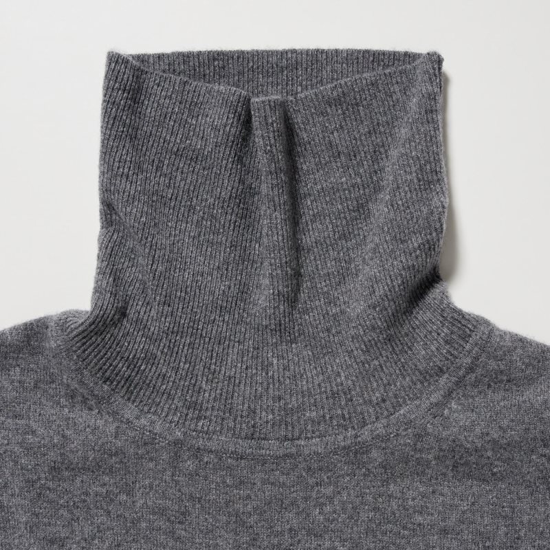 Men Uniqlo Cashmere Turtleneck Long-sleeve Sweaters Grey | 9116721