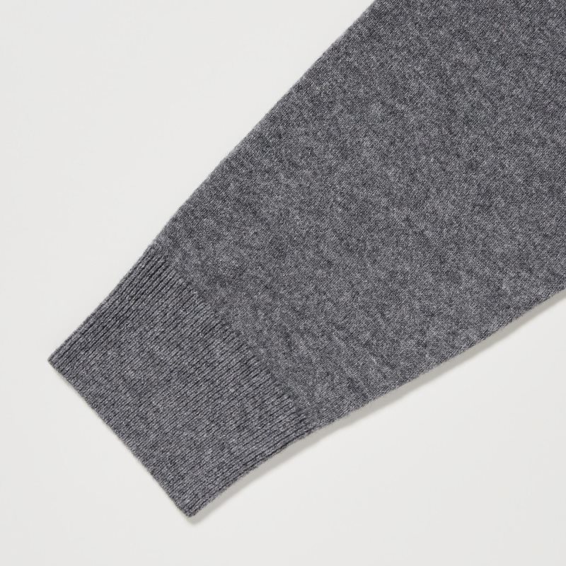 Men Uniqlo Cashmere Turtleneck Long-sleeve Sweaters Grey | 9116721