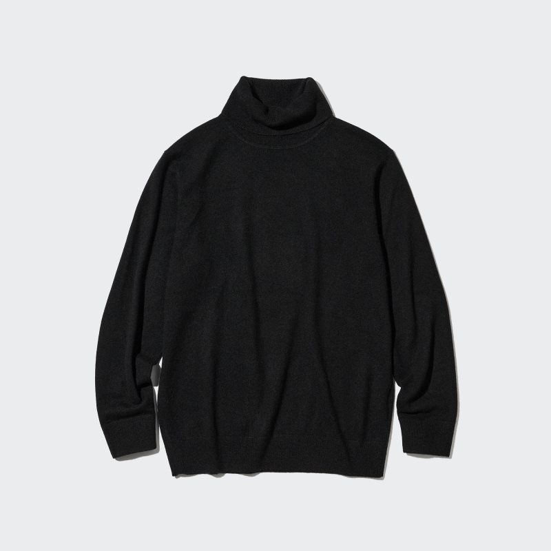 Men Uniqlo Cashmere Turtleneck Long-sleeve Sweaters Black | 3248400