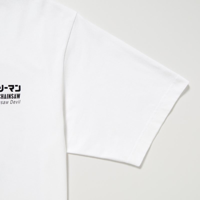 Men Uniqlo Chainsaw Man × Kosuke Kawamura Short Sleeve Ut Oversized T Shirts White | 8952810