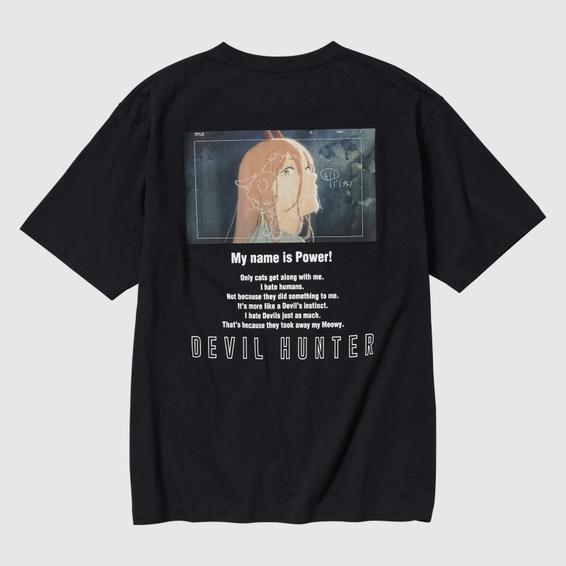 Men Uniqlo Chainsaw Man × Kosuke Kawamura Short Sleeve Ut Oversized T Shirts Black | 7836617