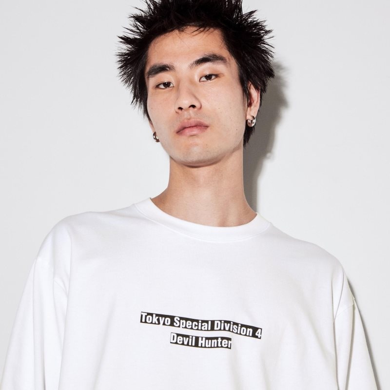 Men Uniqlo Chainsaw Man × Kosuke Kawamura Ut Long-sleeve Graphic T Shirts White | 6649713