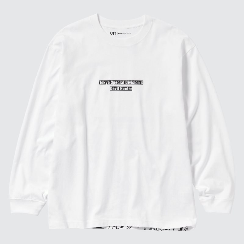 Men Uniqlo Chainsaw Man × Kosuke Kawamura Ut Long-sleeve Graphic T Shirts White | 6649713