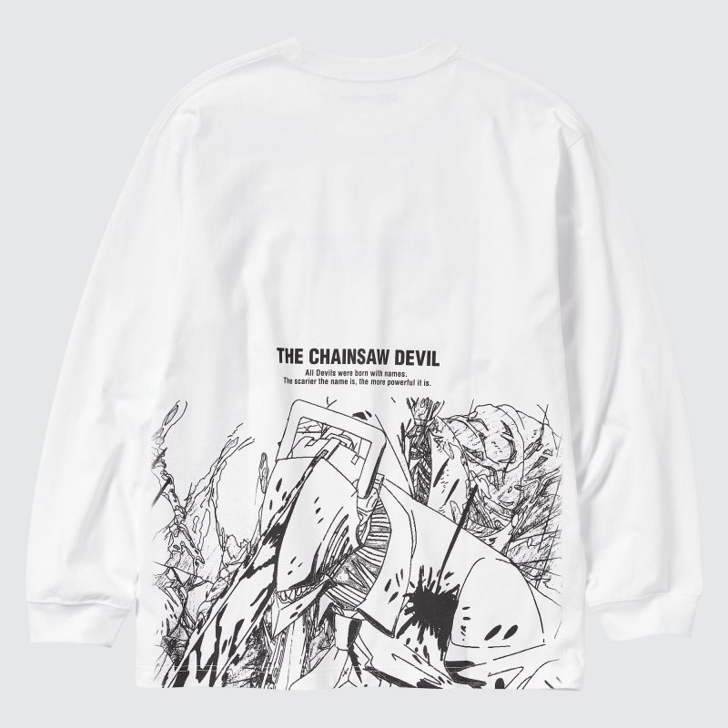 Men Uniqlo Chainsaw Man × Kosuke Kawamura Ut Long-sleeve Graphic T Shirts White | 6649713