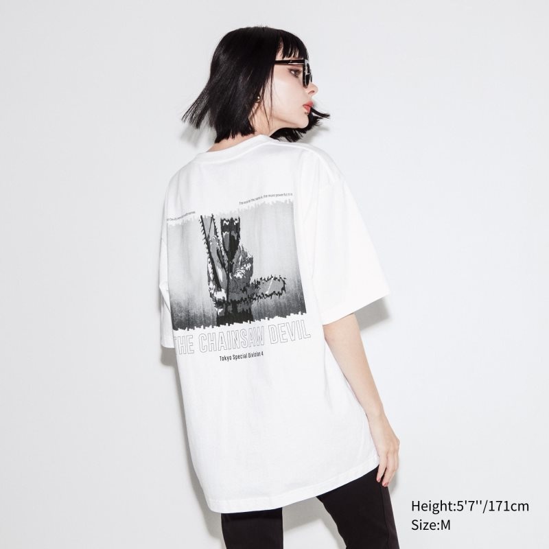 Men Uniqlo Chainsaw Man × Kosuke Kawamura Short Sleeve Ut Oversized T Shirts White | 3310935
