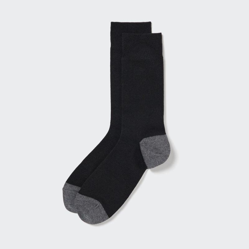 Men Uniqlo Color Block Socks Black | 4495387
