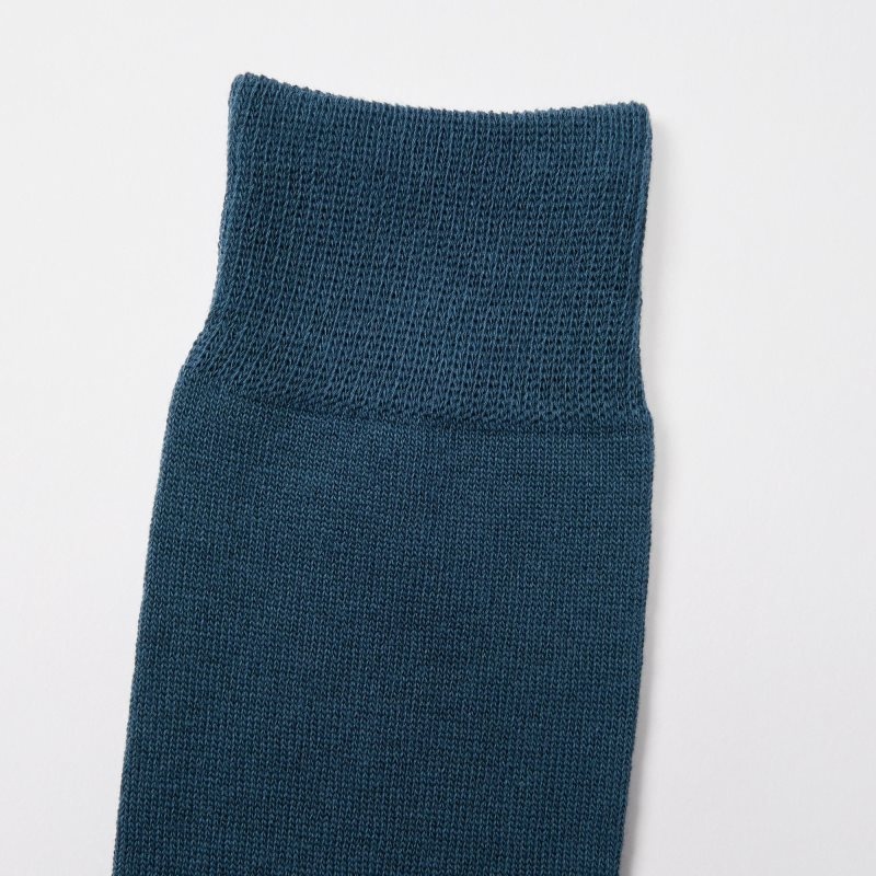 Men Uniqlo Color Block Socks Blue | 9493684