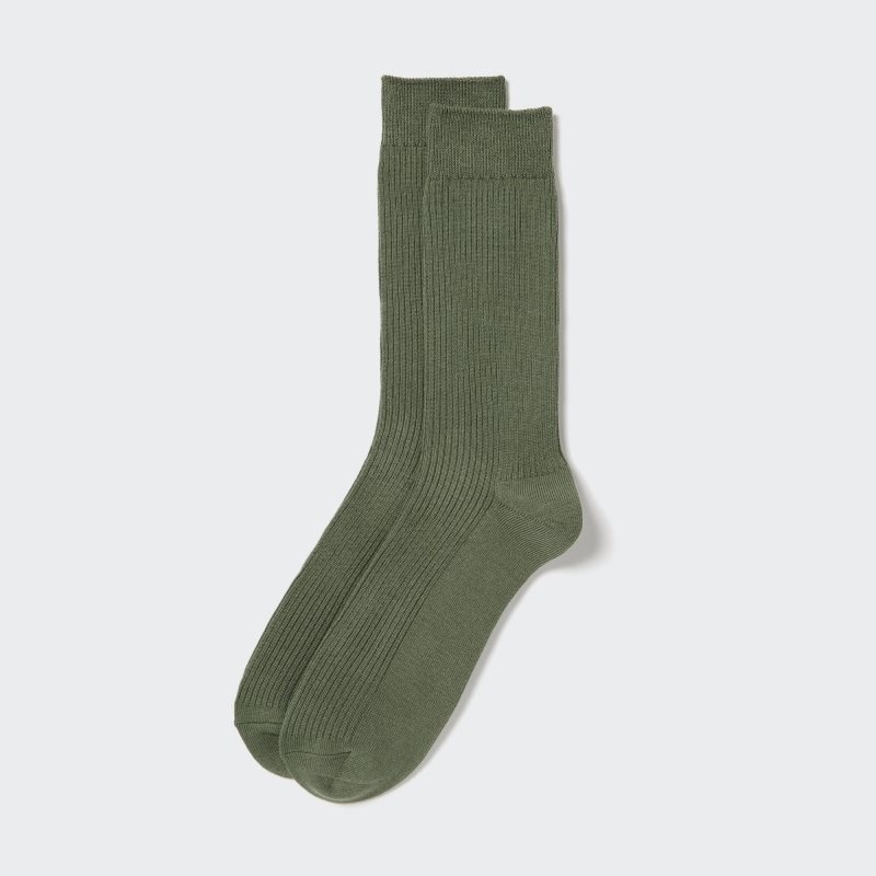 Men Uniqlo Colorful 50 Socks Green | 3258212