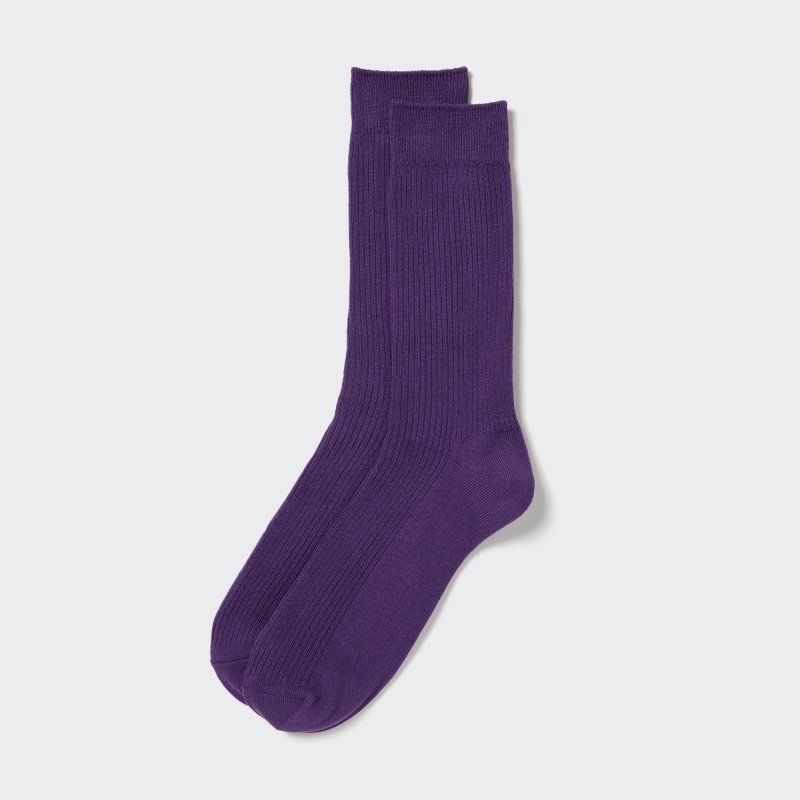 Men Uniqlo Colorful 50 Socks Purple | 1435890