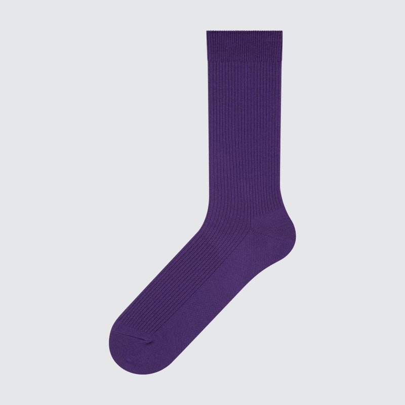 Men Uniqlo Colorful 50 Socks Purple | 6537272