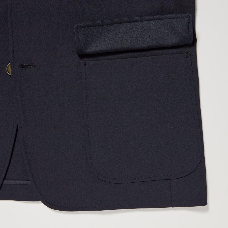 Men Uniqlo Comfort Blazers Navy | 7190373
