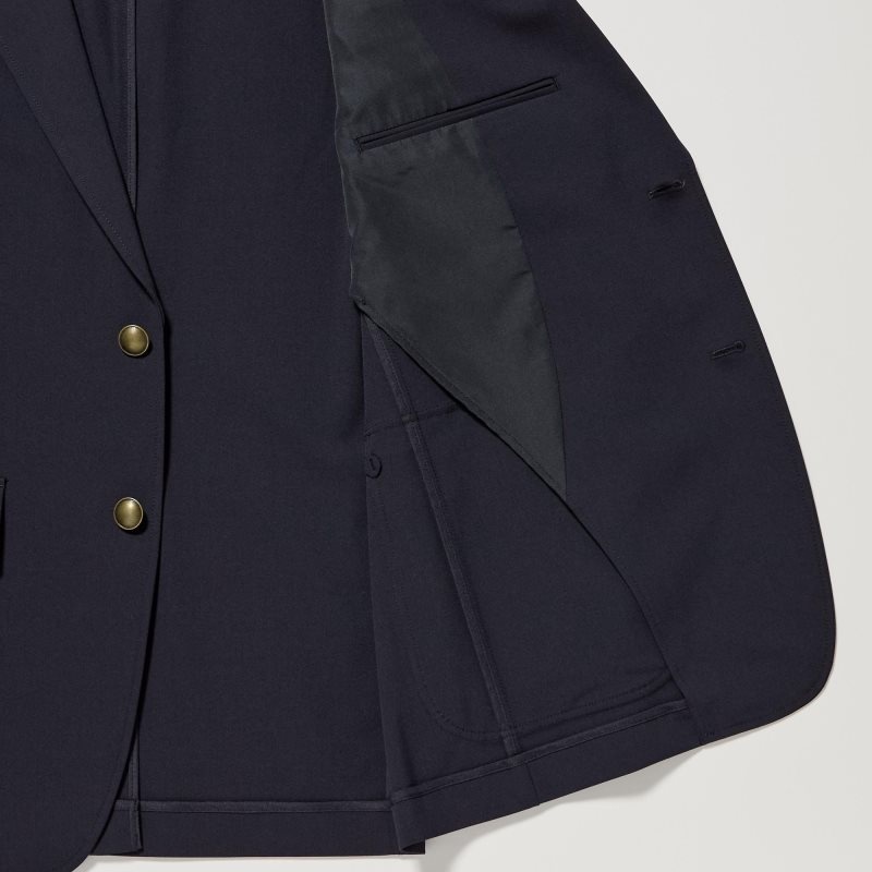 Men Uniqlo Comfort Blazers Navy | 7190373
